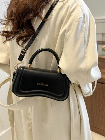 Borsa A Tracolla In Pelle PU Da Donna Fondo Ad Arco Manico Superiore Stampa Lettere Moda Piccola Borsa A Spalla Elegante Versatile