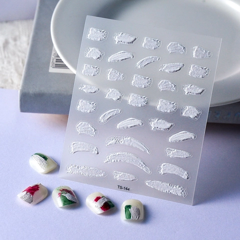 Adesivi Unghie Rilievo Astratto Gesso Graffiti Texture DIY Manicure Decorazione Decalcomanie Impermeabili Donne