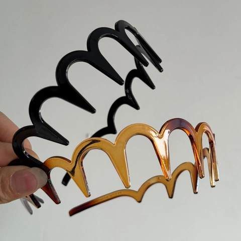 Diadema Ondulada Minimalista Antideslizante de Plástico para Mujeres Hombres Lavado de Cara Accesorios de Peinado Diario