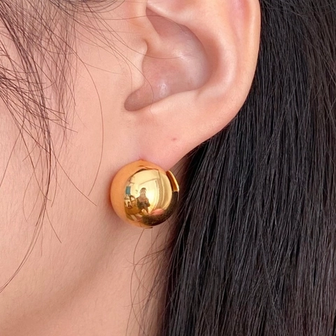Kugel Ohrringe 925 Sterling Silber Spiegelglanz Französisch Vintage Minimalistischer Schmuck Für Damen