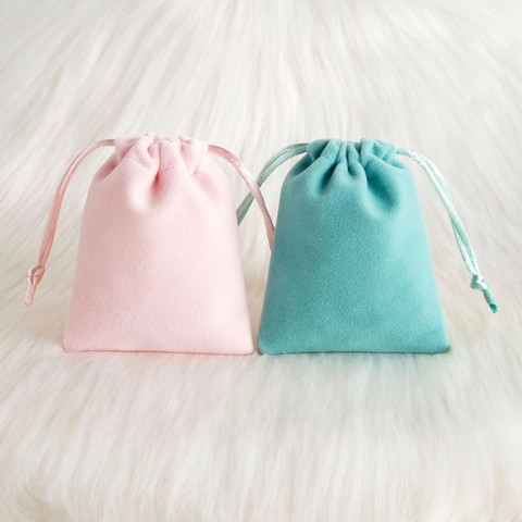 Soft Velvet Drawstring Jewelry Packaging Bags For Earrings Rings Necklaces Small Gift Pouches Storage For Wedding Party Favors