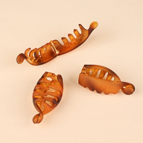 Banana Hair Clips For Women Plastic Matte Non-Slip Ponytail Holder Fixed Tool Tortoiseshell Hairpin Accessories