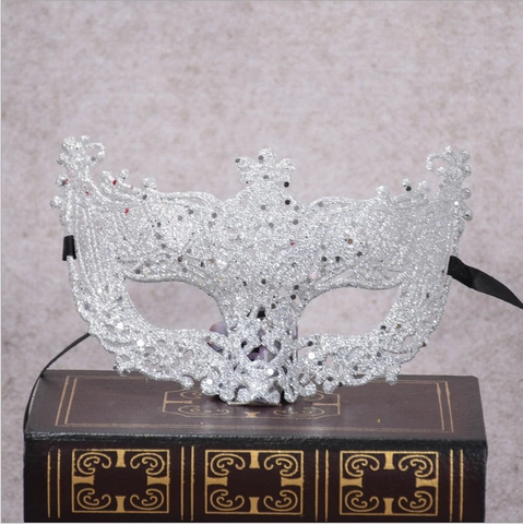 Maskerademaske Venezianisch Ausgehöhlt Glitzer Pailletten Halbe Gesicht Augenmaske Für Party Halloween Karneval Kostüm Zubehör