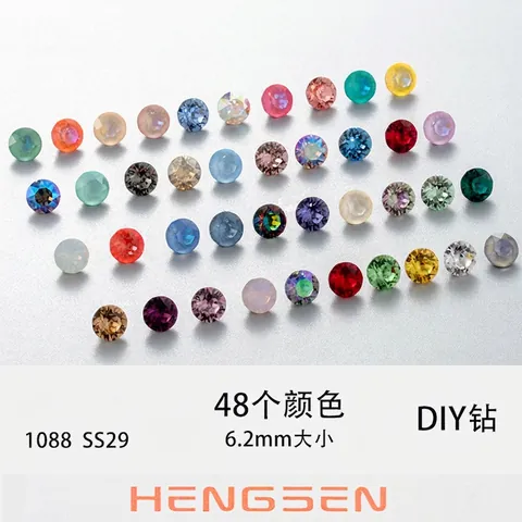 Round Faceted Artificial Crystal Loose Stones For DIY Jewelry Making Earring Stud Accessories Colorful Bright