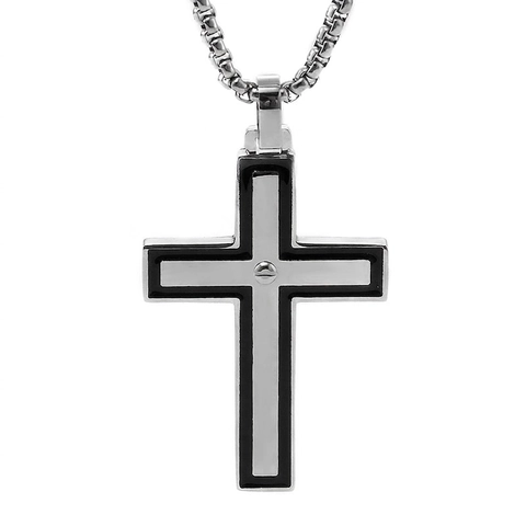 Collar Con Colgante De Cruz Acero Inoxidable 316L Retro Punk Gótico Joyería Religiosa Para Hombres Mujeres Accesorios