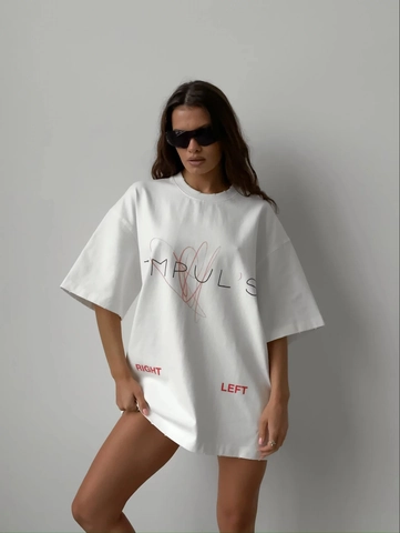 Dames Katoenen T-Shirt Ronde Hals Korte Mouwen Letter Hart Print Oversized American Streetwear Casual Top