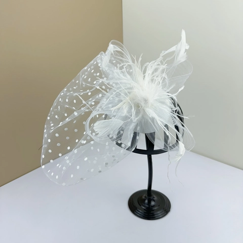 Vintage Καπέλο Fascinator Με Δίχτυ Και Φτερά Αξεσουάρ Μαλλιών Για Γυναίκες Γάμος Πάρτι Ρετρό Κεφαλόδεσμος