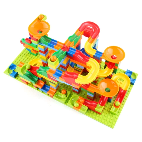 Marble Run Building Blocks DIY Track Toy ABS Plastic Colorful Educational Maze Construction Gift For Boys Girls