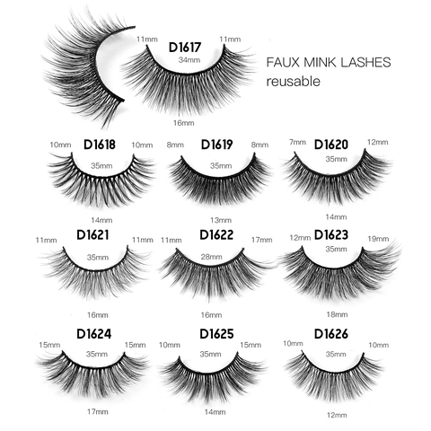 3D Synthetikfaser Falsche Wimpern Dick Voluminös Geschwungen Handgefertigt Natürlich Aussehende Wimpernverlängerung Für Damen