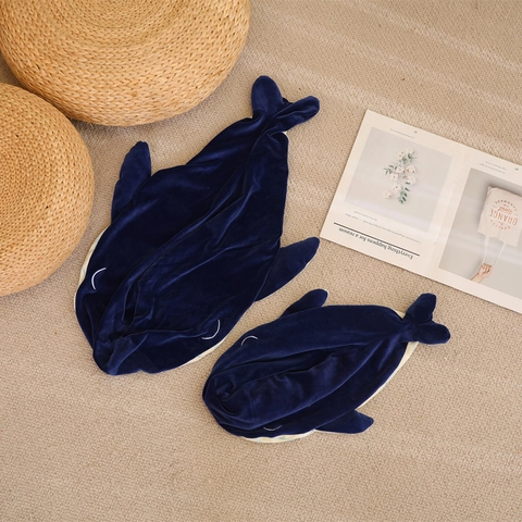 Cute Blue Whale Plush Toy Skin Semi-Finished Stuffed Animal Shell For DIY Filling Soft Pillow Case For Kids Home Decor Gift
