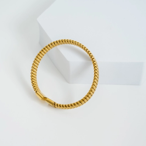 Bracciale A Maglia Intrecciata Acciaio Inossidabile Trecciato Texture Spirale Gioielli Moderni Eleganti Da Donna