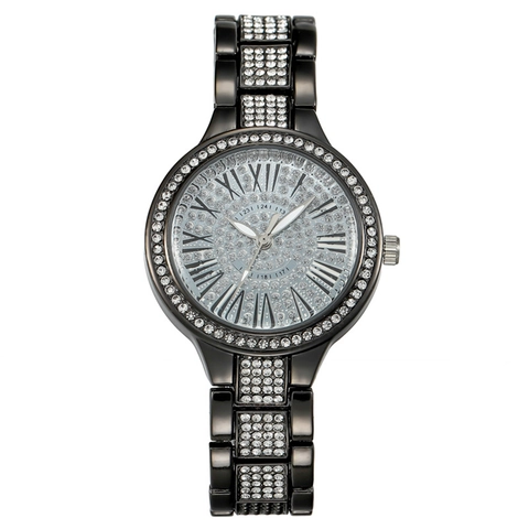 Orologio Al Quarzo Da Donna Moda Lusso Strass Bracciale In Lega Numeri Romani Elegante Orologio Da Polso Brillante