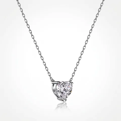 925 Sterlingsilber Herz Anhänger Halskette Zierliche Kleine Zirkonia Choker Kette Für Damen Elegante Mode Schmuck Geschenk