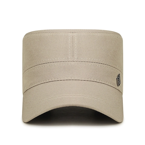 Heren Militaire Pet Platte Pet Katoen Polyester Verstelbaar Zonbescherming Outdoor Casual Met Metalen Badge