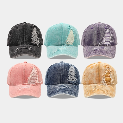 Gorra De Béisbol De Mezclilla Lavada Desgastada Retro Streetwear Sombrero De Algodón Ajustable