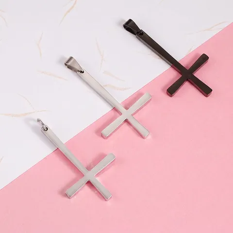 Cross Pendant Stainless Steel Mirror Polished Minimalist Religious Style For DIY Necklace Bracelet Making Accessories