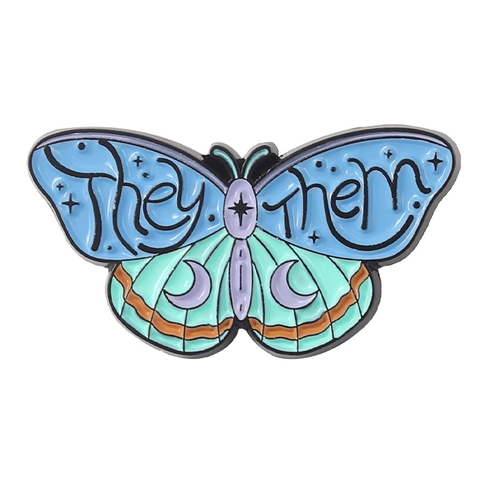 Butterfly Moth Enamel Pin Mystic Celestial Moon Star Alloy Brooch Gothic Insect Badge Pronoun For Backpack Accessories