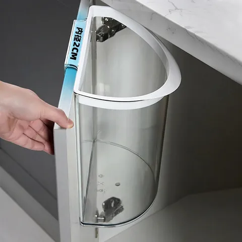 Pattumiera Da Cucina Sospesa Trasparente PET Da Parete Cestino Rifiuti Grande Apertura Anta Armadio Contenitore Casa