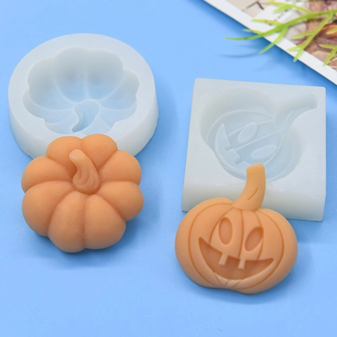 Halloween Pumpkin Silicone Mold For DIY Baking Cake Soap Candle Resin Crafts Jack-O-Lantern Shaped Tool Party Decor