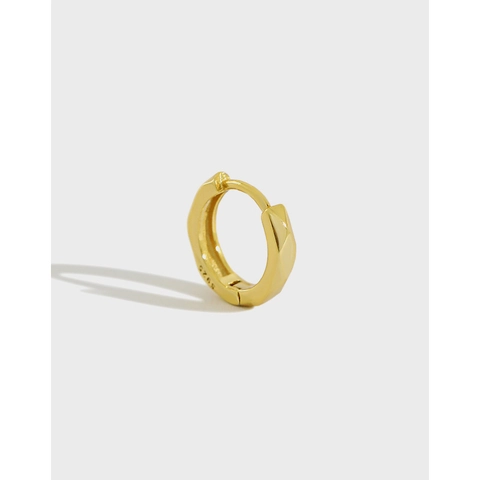 Pendientes De Aro Geométricos Facetados De Plata De Ley 925 Huggie Minimalista Para Mujer Chapados En Oro