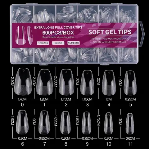 Punte Per Unghie Finte In Gel Morbido Trasparenti Copertura Completa Ultra Sottile Senza Traccia Manicure Professionale Estensione