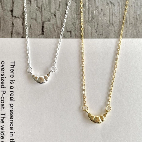 Collana Con Ciondolo Croissant Argento Sterling 925 Minimalista Geometrico Stile Ins Gioielli Eleganti Per Donna