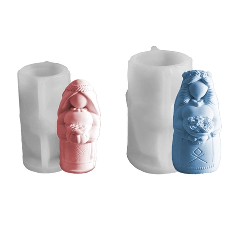 3D Maria Siliconen Mal Handboeket Bruid Vorm DIY Geurkaars Gips Maken Gereedschap Ambachtelijk Ornament
