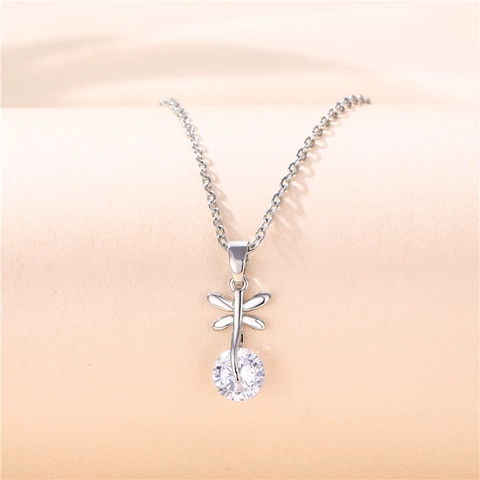 Collana Con Ciondolo A Libellula E Zircone Catena In Acciaio Inossidabile Gioiello Animale Stile Coreano Elegante Regalo Donne