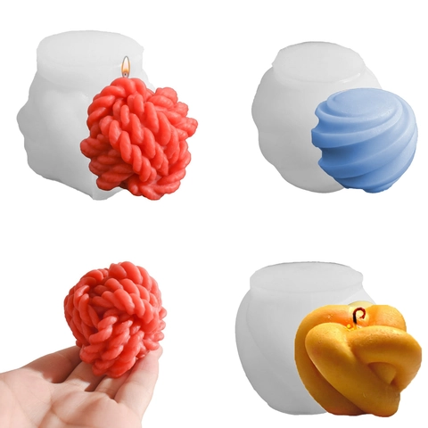 Silikonform Für DIY Duftkerze Wollknäuel Knoten Kugel Formen Für Handgemachte Seife Gips Handwerk Gießen