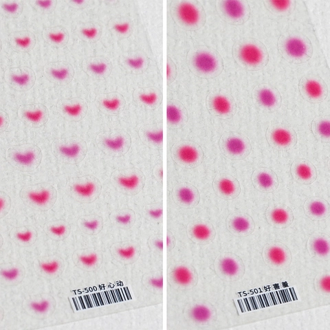 Adesivi Per Unghie 5D Autoadesivi Ultra Sottili Sfumati Cuore Tondo Punto DIY Decorazione Manicure Per Donne Ragazze