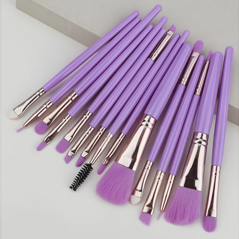 Pennelli Per Trucco Per Cipria Ombretto Sopracciglia Eyeliner Setole In Fibra Sintetica Manico In Plastica Tubo In Metallo Strumenti