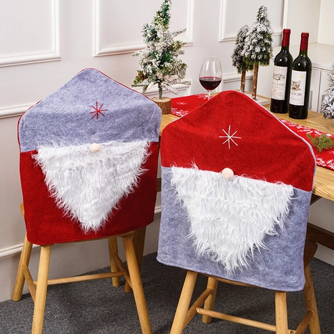 Kerst Kabouter Stoelhoes Kerstman Hoed Stoelhoezen Voor Thuis Eetkamer Restaurant Feestdagen Versieringen