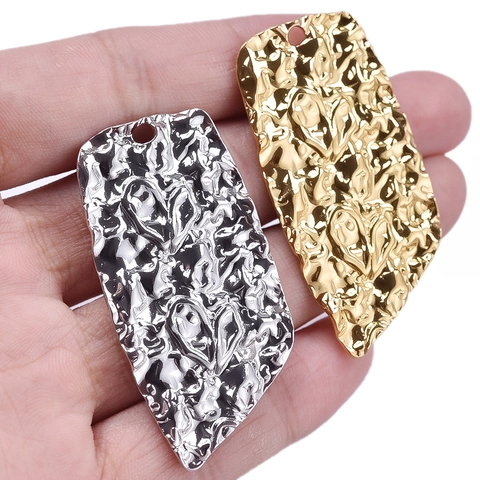 Irregular Hammered Heart Pattern Anhänger 304 Edelstahl DIY Schmuck Halskette Machen Zubehör Für Männer Frauen