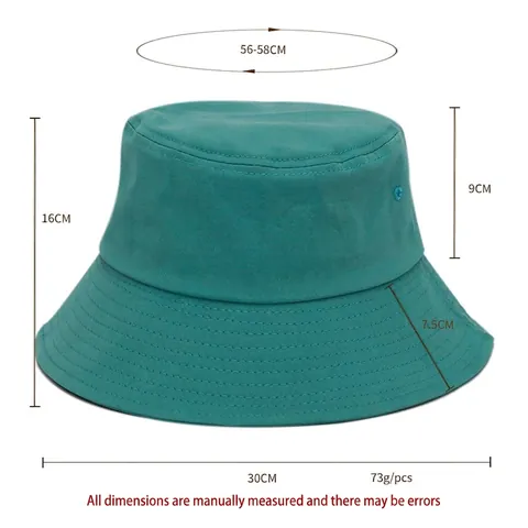 Wide Brim Cotton Bucket Hat Solid Color Foldable Sun Protection Outdoor Beach Basin Cap For Women Men Kids Breathable