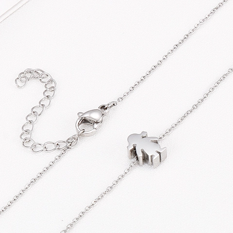 Polished 316L Stainless Steel Boy Girl Silhouette Pendant Necklace Simple Sweet Couple Friendship Gift Jewelry
