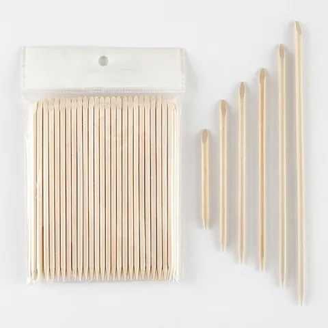 Double Ended Orange Wood Sticks Natural Material Cuticle Pusher Nail Art Tools For Cleaning Manicure Pedicure