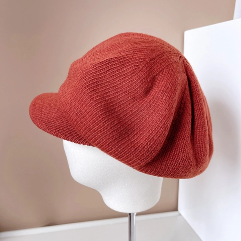 Damen Strickmütze Schirmmütze Winter Warm Einfarbig Weich Achteckig Baker Boy Hut Mit Kurzer Krempe Eleganter Retro Stil