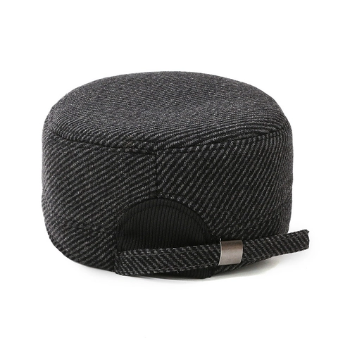 Cadet Cap Herren Winter Warm Flache Mütze Mit Ohrenschutz Faltbare Ohrenklappen Twill Casual Outdoor Militär Stil