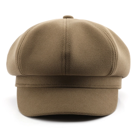 Vintage Newsboy Cap For Women Brushed Solid Color Baker Boy Hat Retro Japanese Style Warm Octagonal Cap Adjustable