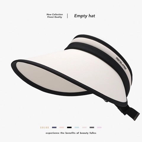 Women Sun Visor Hat High UV Protection Large Brim Ice Satin Empty Top Adjustable Outdoor Summer Fashion