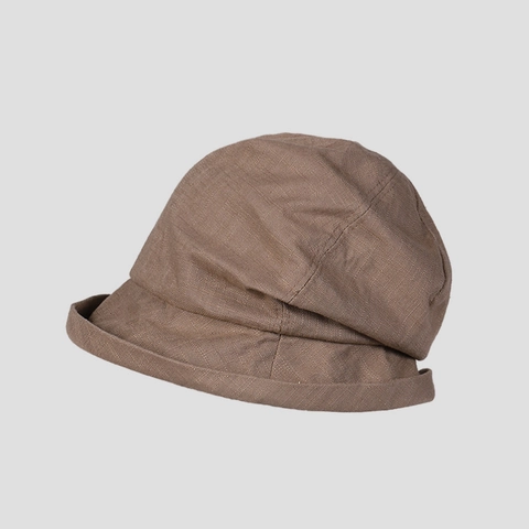 Women Japanese Style Cotton Linen Slouchy Bucket Hat Summer Breathable Sunshade Foldable Artistic Basin Hat Travel Fashion