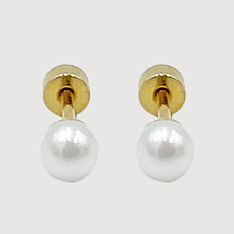 Orecchini A Lobo Con Künstliche Perle In Acciaio Inossidabile Con Chiusura A Vite Eleganti Gioielli Minimalisti Donna Accessori Quotidiani