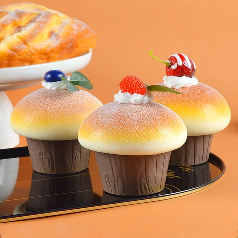 Realistischer Künstlicher Cupcake Kühlschrankmagnet PU Slow Rebound Simulation Lebensmittelmodell Haus Küche Deko Foto Requisite
