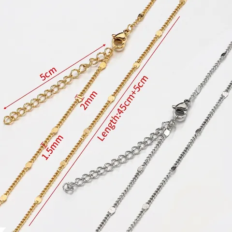 Stainless Steel Sequin Chain Necklace With Small Round Disk Charms Minimalist Fashion Jewelry Accessory For Women
