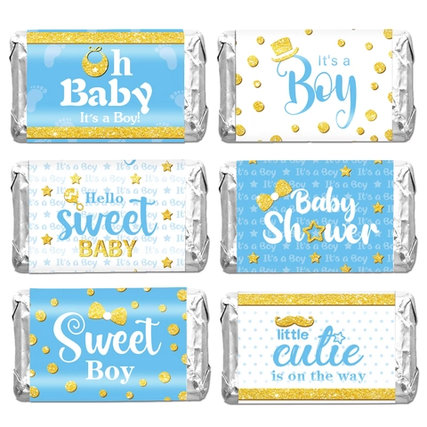 Baby Shower Candy Bar Wrappers Schokoladen Aufkleber Gestrichenes Papier Party Dekoration Geschenk Etiketten Für Geburtstage