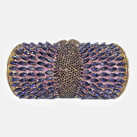 Pochette Da Sera Di Lusso Con Strass Cristallo Metallo Rigido Borsa Per Matrimonio Festa Banchetto Elegante