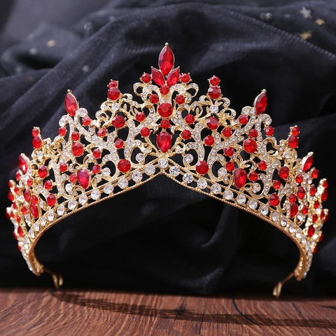Lussuosa Corona Da Sposa Tiara In Lega Strass Cristallo Elegante Copricapo Barocco Per Matrimonio Festa Di Compleanno Donne
