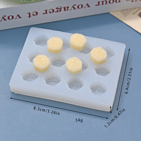 Rosenblüten Silikon Kuchenform Mehrere Mulden Für DIY Backen Schokolade Fondant Seife Flexibel Antihaft Weiß
