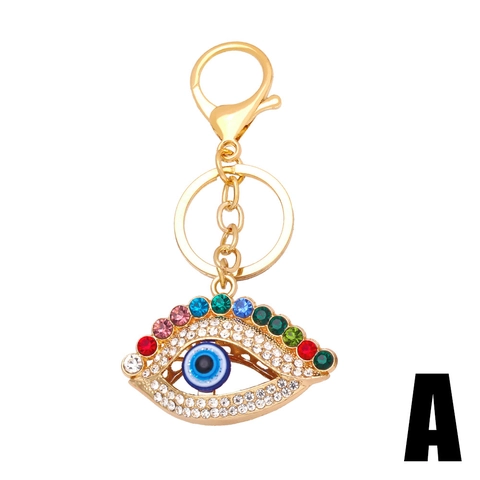 Böser Blick Hamsa Hand Schlüsselanhänger Metall Bunte Strass Tasche Anhänger Ethno Boho Accessoire Geschenk