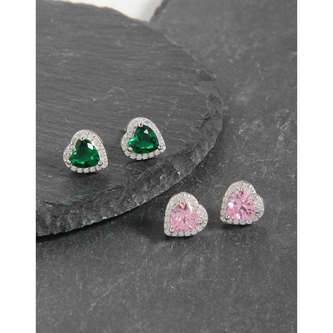 Herz Ohrstecker Mit 925 Sterlingsilber Ohrringpfosten Funkelnde Zirkonia Halo Nischendesign Schmuck Für Damen